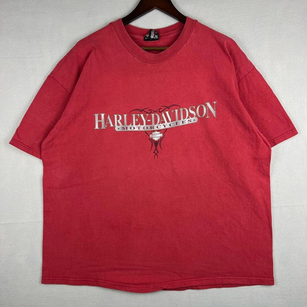 Vintage Harley Davidson Gettysburg Pennsylvania Faded Red Biker Tee Shirt XXL